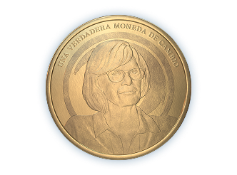 Moneda con el perfil de Pilar Gutiérrez