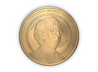 Moneda con el perfil de Vicky