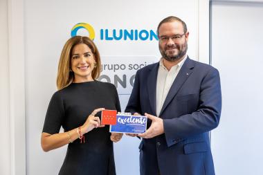 De izquierda a derecha, la directora general de Madrid Excelente, Elena Mantilla, y el director general de ILUNION Economía Circular, Pedro Marín