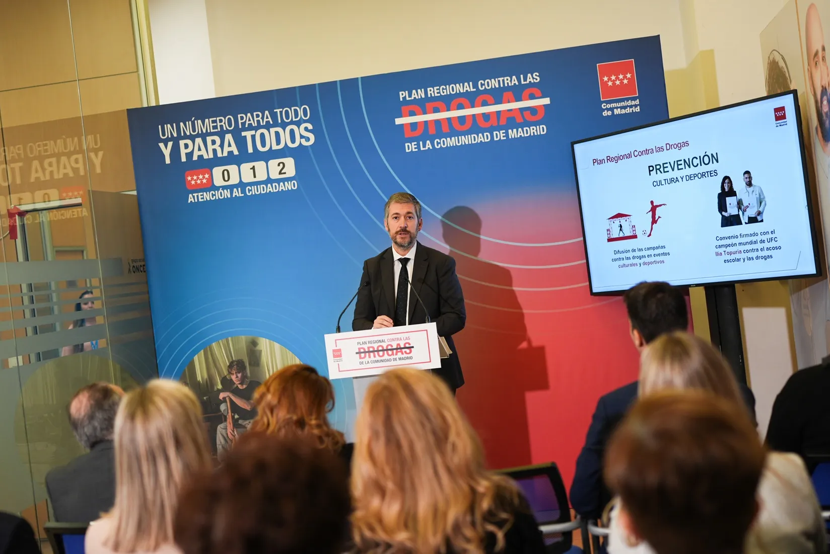 Madrid, 11 de noviembre de 2025. El consejero de Presidencia, Justicia y Administración Local, Miguel Ángel García Martín, dando la rueda de prensa