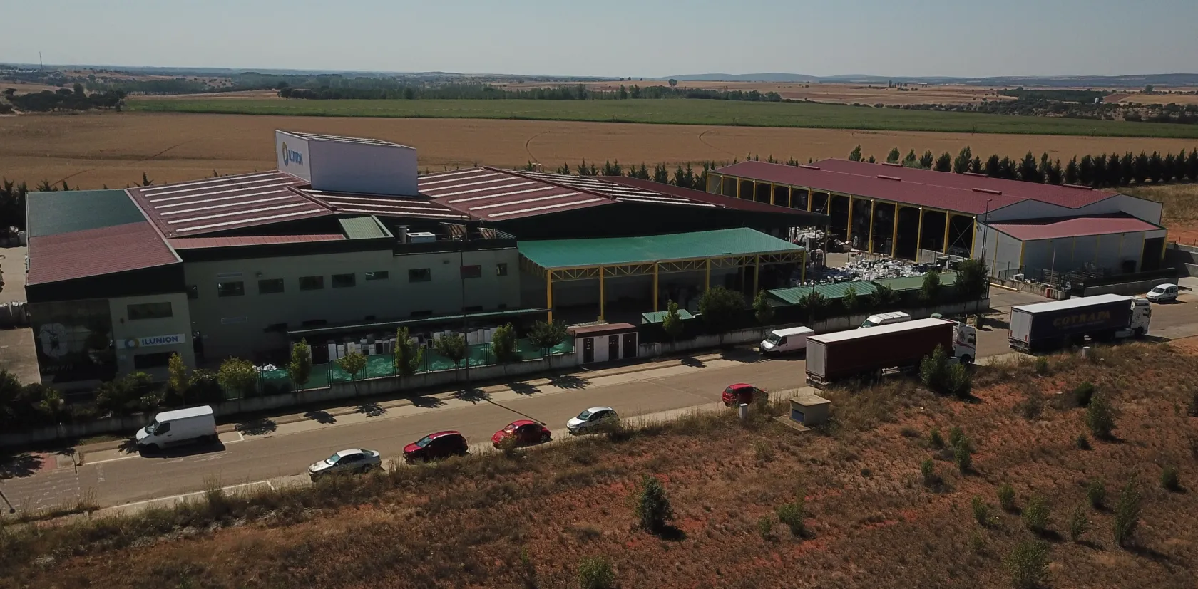 Vista aerea de la planta de ILUNION Reciclados en La Bañeza