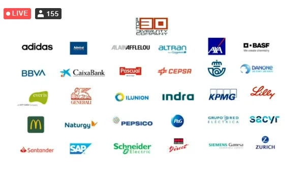 Imagen donde aparecen los logotipos de las 30 empresas 
